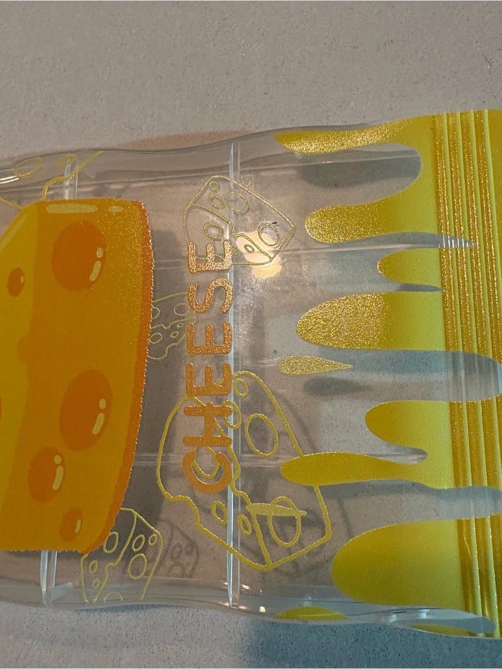 Clear iPhone 13 Pro Max Case with Yellow Cheese Graphic